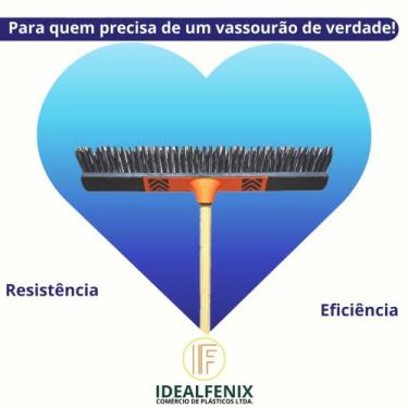 Imagem de Vassourão 60 Cm Dobro de Cerdas Cabo Grosso 1,40m Gari - Prefeitura - 