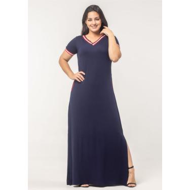 Imagem de Vestido Longo Pau a Pique Náutico Azul Marinho