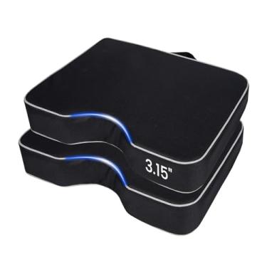 Imagem de FirstGift Pacote com 2 almofadas de assento de estádio de 8 cm – Almofadas portáteis resistentes à água com acabamento decorativo, leves e confortáveis para esportes, jogos e eventos ao ar livre