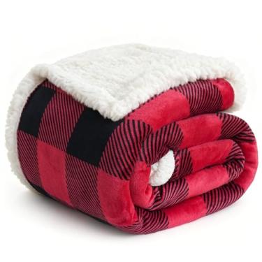 Imagem de Cobertor para mulheres, cobertor macio de flanela aconchegante para cama de lã (vermelho, 203 x 229 cm)