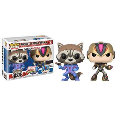 Imagem de Funko pop games Rocket vs Mega man x Marvel VS Capcom pack exclusivo gamestop