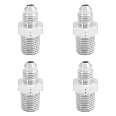 Imagem de HFS (R) 4PCS/PACK, 1/10.2 cm NPT macho para 1/10.2 cm JIC adaptador macho conector de tubo de encaixe de tubo de aço carbono (1/10.2 cm NPT x 1/10.2 cm JIC, 4PCS)