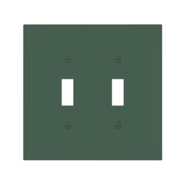 Imagem de WUYOCHA Placa decorativa para interruptor de luz, verde escuro, 2 capas de tomada, placas de parede com interruptor duplo para tomadas elétricas, placas frontais para quarto, cozinha, decoração de