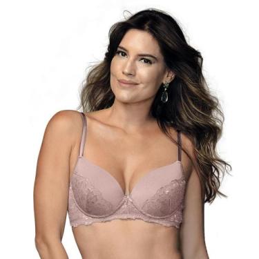 Imagem de Sutiã Bojo Espumado DeMillus 67577 Com Renda, 48, Lilás