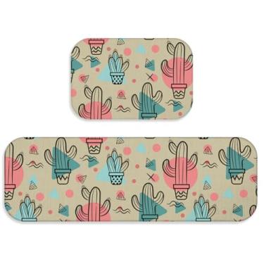 Imagem de Tapetes Cozinha Jogo 2 peças Modernos - Trilho + Passadeira - Antiderrapantes e Confortáveis(TPCOZ5022)