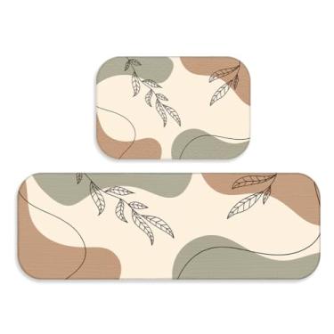 Imagem de Tapetes Cozinha Jogo 2 peças Modernos - Trilho + Passadeira - Antiderrapantes e Confortáveis(TPCOZ5135)