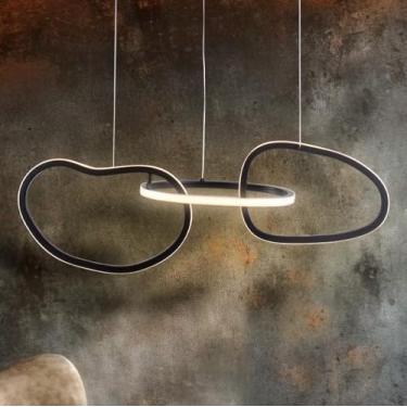 Imagem de Pendente Led 48w Preto Branco Quente, Sala Jantar, Moderno Preto