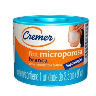 Imagem de CREMER FITA MICROPOROSA BRANCO 2,5cm X 90cm - Adesivo Flexível para Pe