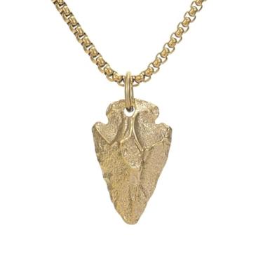 Imagem de PAURO Colar masculino feminino de aço inoxidável gótico com pingente de flecha ponta de flecha, estilo punk, Metal, Metal
