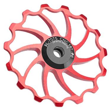 Imagem de KIMISS Roda de Polia Guia do Desviador Traseiro MEIJUN 15T Com Rolamentos de Cerâmica para Bicicletas de Montanha Dobráveis, Liga de Alumínio Leve, Roda Guia de Bicicleta para Mudanças de Marcha