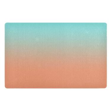 Imagem de Joisal Capacho gradiente verde laranja para entrada ao ar livre tapete de boas-vindas antiderrapante ao ar livre, tapetes para cozinha 81 x 50 cm