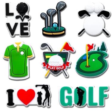 Imagem de Berloques de decoração de calçados esportivos para tamanco de crocodilo, softball, beisebol, basquete, vôlei, futebol, tênis, natação, futebol, golfe, acessórios, Golfe, Small