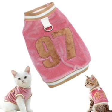 Imagem de Camiseta para cães e gatos, roupas para cães e gatos, número 97, moletom macio e quente de mistura de algodão para outono e inverno, camisa esportiva respirável e aconchegante para animais de