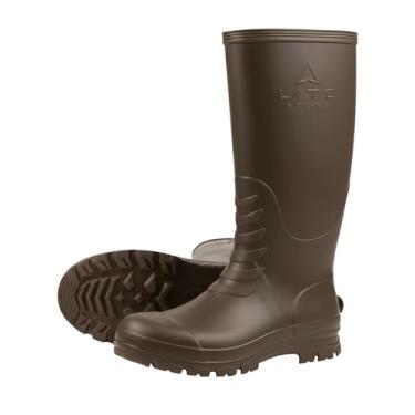 Imagem de LITE BOOTS Botas de borracha masculinas de 41 cm | Botas de chuva ultraleves, isoladas e à prova d'água | Moldadas por injeção, antiderrapantes, duráveis, botas de caça de uma peça para lama, pesca