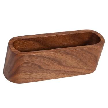 Imagem de GLOGLOW Suporte para Caixa de Armazenamento, Material de Faia e Nogueira Preta, Organizador de Mesa Feito à Mão, Cartão de Visita de Madeira de 4,3 X 1,2 X 1,6 Polegadas Nan (preto noz marrom)