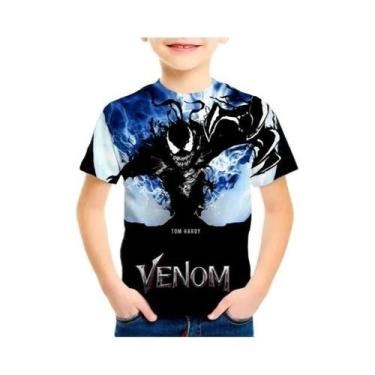 Imagem de Camisetas Infantis De Manga Curta Venom 3D Para Meninos De 4 a 14 Anos