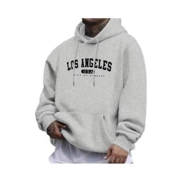 Imagem de Camiseta Masculina De Manga Longa Com Capuz E Cordão, Estampa Casual D