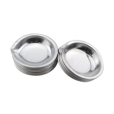 Imagem de TAODAN 12 peças, mini paleta de metal de 5 cm com bico, materiais de arte para desenho, adequada para tinta de mistura de pistola de pulverização e pintura artesanal DIY