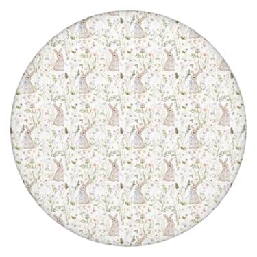 Imagem de BOOWEATS Toalha de mesa redonda de 42 polegadas com bordas elásticas, à prova d'água, à prova de óleo, para mesa de pátio interno e externo, serve para mesas redondas de até 101 a 111 cm de diâmetro