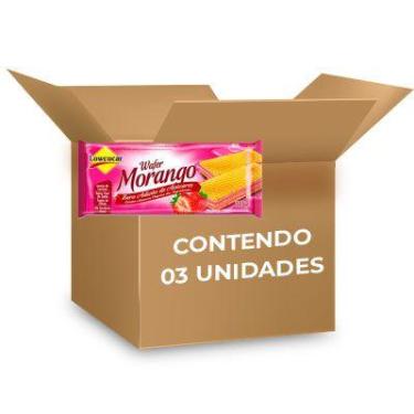 Imagem de Biscoito Wafer Morango Zero Lactose, Zero Açúcar Lowçucar contendo 3 p