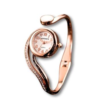 Imagem de Relógio Pulseira Feminino "Maximum Glamour" Aço Inoxidável com Zircônias – Design Minimalista, Elegante & Ajustável – Maximum Glamour