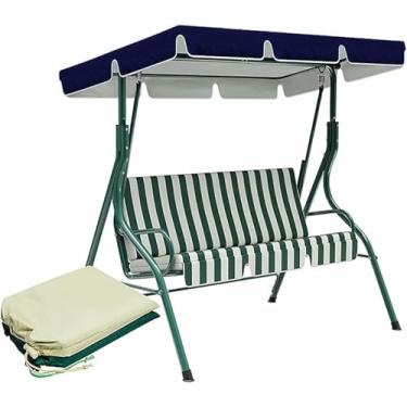 Imagem de Capa De Substituição Para Dossel De Balanço Ao Ar Livre E Capa De Almofada De Balanço, Cobertura Superior À Prova D'água Para Balanço De 2/3 Lugares, Cobertura De Toldo Para Varanda, Piscinas ~/