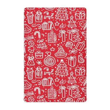 Imagem de Wassud Jogo de lençol de berço respirável para meninos e meninas, com enfeite de Natal, lençol com elástico, neutro, 68 x 99 cm