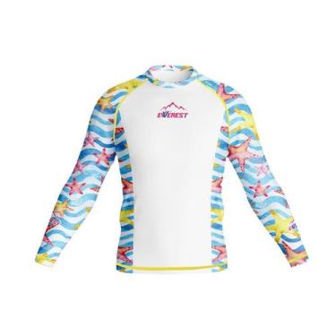 Imagem de Camiseta Manga Longa Infantil Moda Praia Uv 50 Verão Bco - Everest Spo