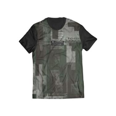 Imagem de Camiseta Circuit Placa Estilo Abstrata Branca, Verde e Marrom - Di Nue