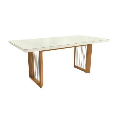 Imagem de Mesa De Jantar Em Madeira Maciça Eva Kappesberg Off White 200cm