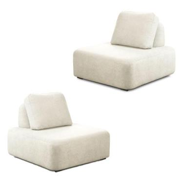 Imagem de Kit 2 Poltronas Decorativas Santiago Sala de Estar Pés em Madeira Bouc