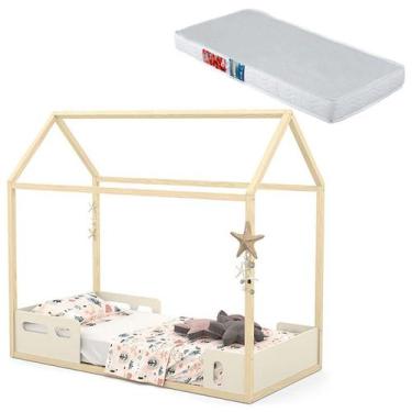Imagem de Mini Cama Montessoriana Liv Off White Natural com Colchão - Matic - Ma