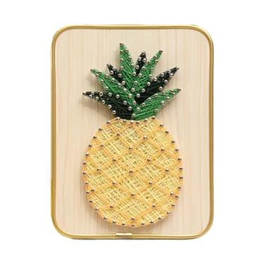 Imagem de MerainMe Kit de arte de corda 3D DIY artesanato de abacaxi decoração de casa sinuosa terno de desenho para crianças iniciantes, família, presente de Natal feito à mão (inclui todos os acessórios e