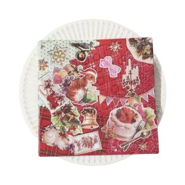 Imagem de Guardanapos Descartáveis De Natal Com Arte De Flores De Árvore De Nata