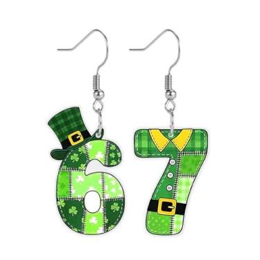 Imagem de Brincos femininos de Dia de São Patrício, 67, brincos com pingente irlandês para acessórios do Dia de São Patrício, joias de acrílico irlandês para mulheres e adolescentes