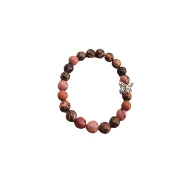 Imagem de Pulseiras elásticas femininas coloridas com contas de pedras naturais modernas pulseiras de declaração da sorte joias presentes para amizade família, 8, Liga metálica, Liga metálica.