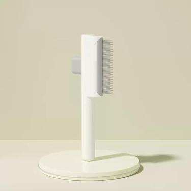 Imagem de Pente de gato para derramamento | Pente de metal para desembaraçar gatos | Ferramenta de escova de remoção de pelos soltos para banho, viagem, acampamento, apartamento