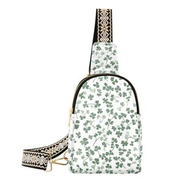 Imagem de CEBUGI Bolsa tiracolo feminina St.patricks Day Clover pequena bolsa tiracolo de couro para trilhas, viagens ao ar livre