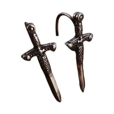 Imagem de Brincos De Argola Góticos Masculinos Com Caveira, Hipoalergênicos, Joi