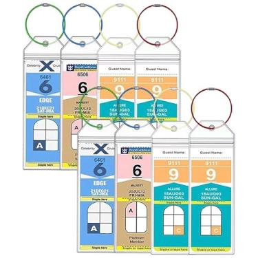 Imagem de Conjunto de 8 etiquetas leves de bagagem de cruzeiro, essenciais de cruzeiro transparentes à prova d'água