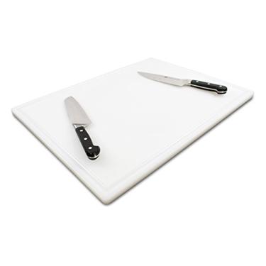 Imagem de Placa de escultura de plástico comercial com ranhuras, certificação NSF, poliéster HDPE, Branco, 24 x 18 x 0.75 Inch, 1