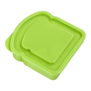 Imagem de Fenteer Lancheira Bento para Pão de Forma, Sanduíche, Frutas e Outros Alimentos - Fácil de Limpar - Ideal para Casa, Academia, Escola, Viagens e Cozinha, Verde