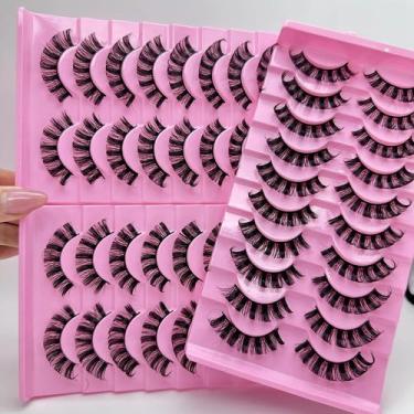 Imagem de Cílios Postiços 3D D Curl Fluffy Anime Cat Eye, 10 Pares Reutilizáveis