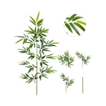 Imagem de Grandes Folhas De Bambu Verde Artificial De 120-240cm, Plantas Falsas 
