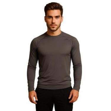 Imagem de Blusa Térmica Masculina Fitness Proteção Solar UV 50+ Camisa Inverno de Frio-Masculino