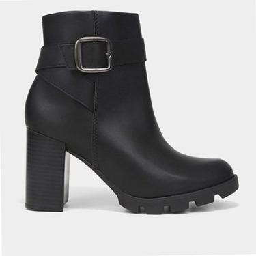 Imagem de Bota Cano Curto Beira Rio Fivela Salto Alto Feminina-Feminino