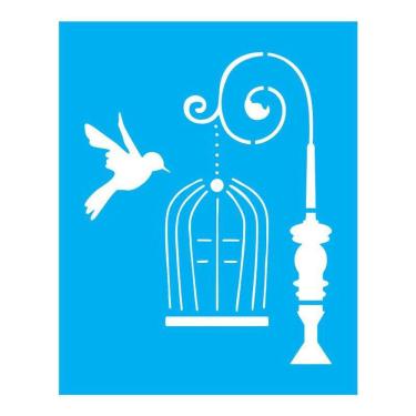 Imagem de Stencil Tamako Pássaro - 20X25Cm - Ref B707