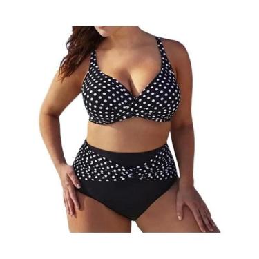 Imagem de Biquíni plus Size Com Estampa De Bolinhas, Conjunto De Duas Peças Para