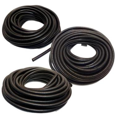 Imagem de Conduite Corrugado Preto 4,5mm 10mm 13mm Rolo 20 Metros Cada Com Corte