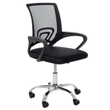 Imagem de Cadeira De Rodízios Tok Escritório Home Office Telinha Preto